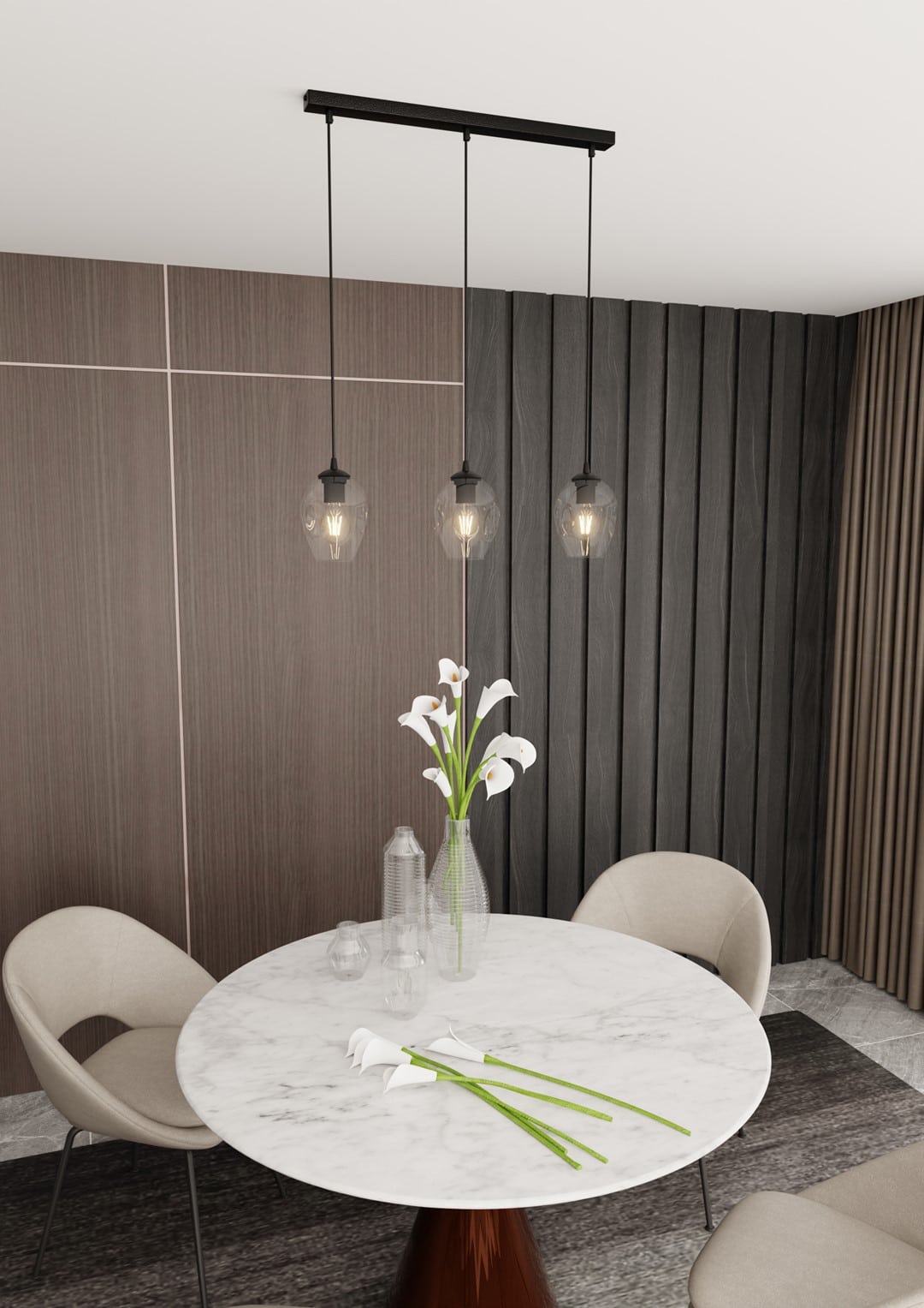 Hanglamp Istar 8211 Zwart Transparant Glas 8211 3 Lamps