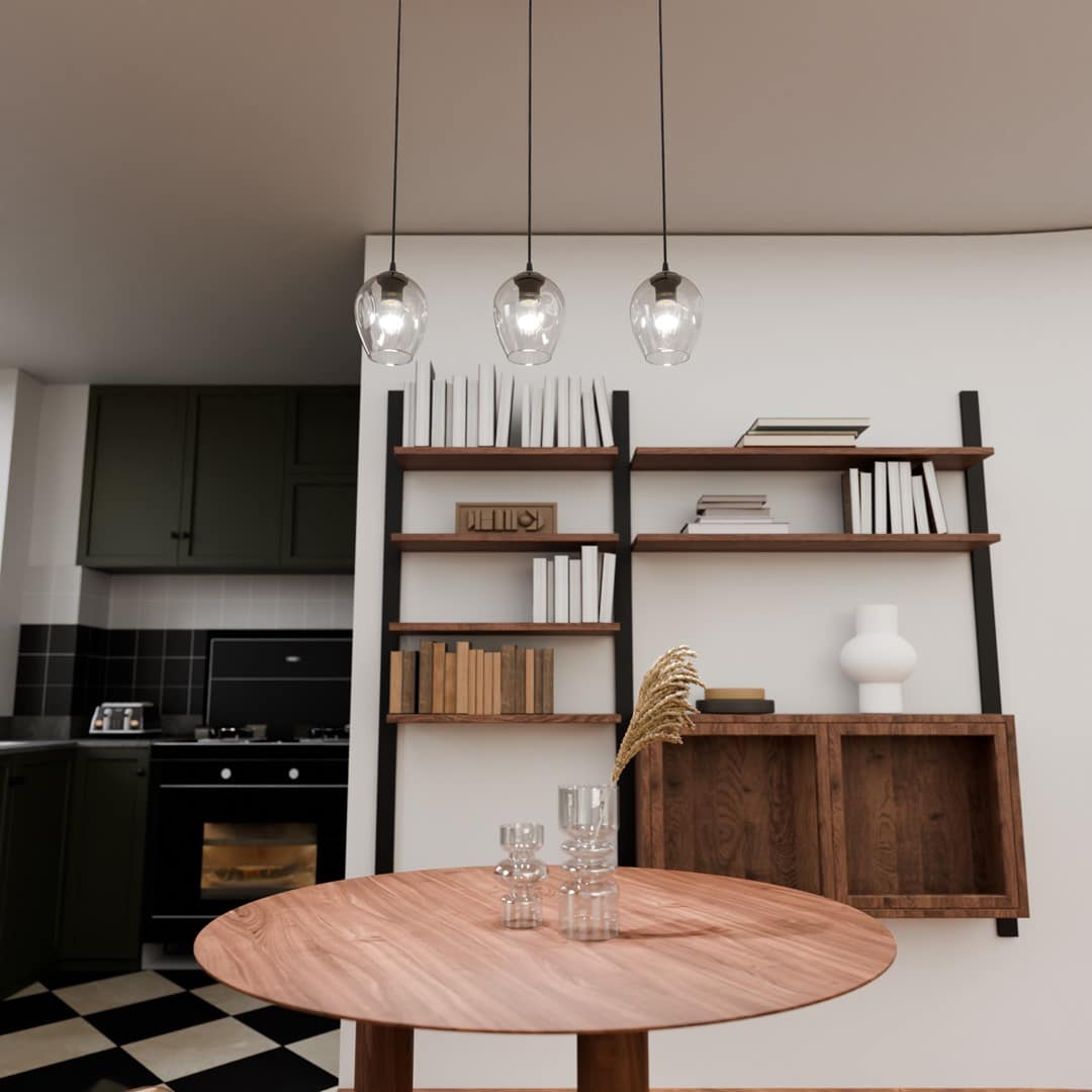 Hanglamp Istar 8211 Zwart Transparant Glas 8211 3 Lamps