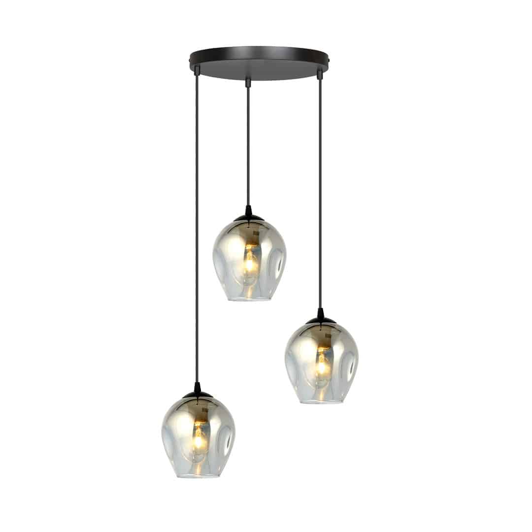 Hanglamp Istar 8211 Zwart Premium Grafiet Glas 8211 3 Lamps