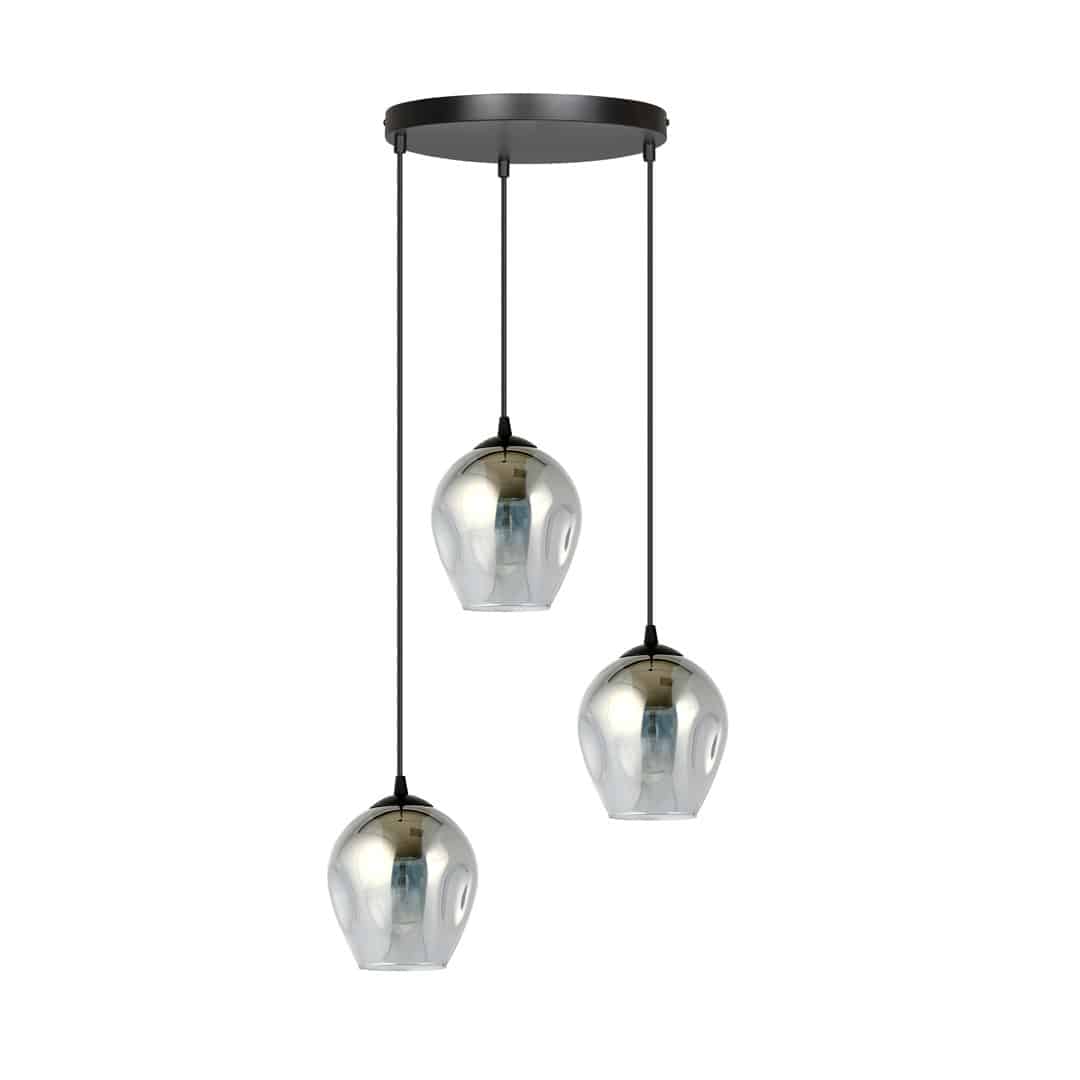 Hanglamp Istar 8211 Zwart Premium Grafiet Glas 8211 3 Lamps