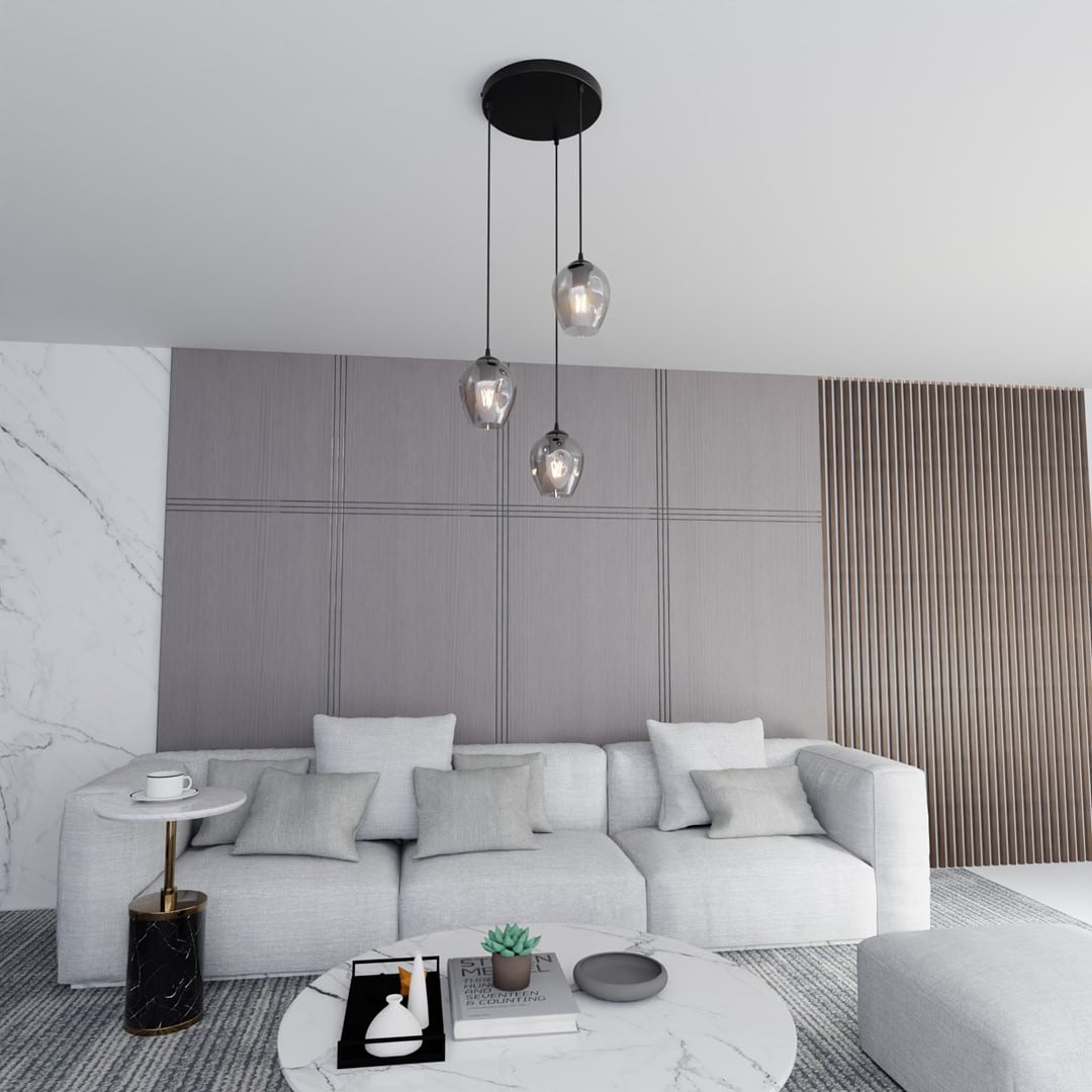 Hanglamp Istar 8211 Zwart Premium Grafiet Glas 8211 3 Lamps