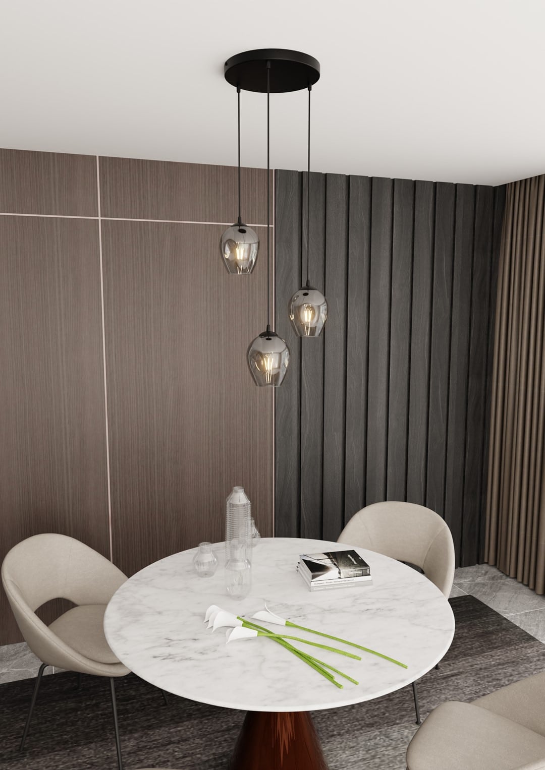 Hanglamp Istar 8211 Zwart Premium Grafiet Glas 8211 3 Lamps