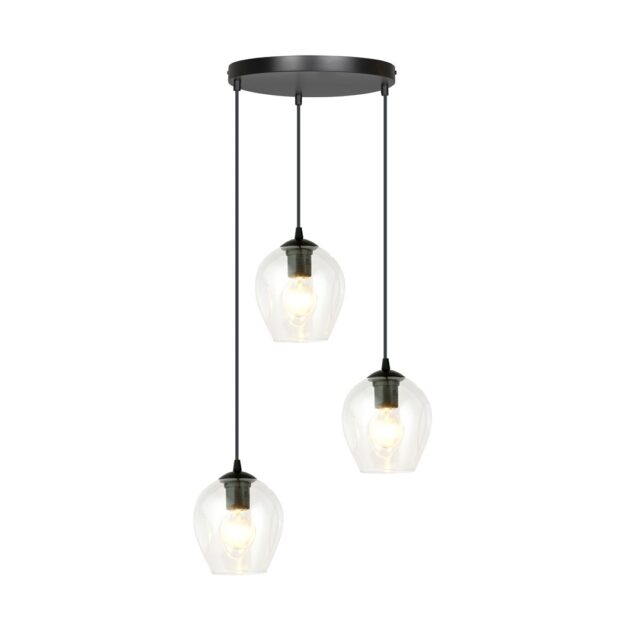 Hanglamp Istar 8211 Zwart 8211 Premium Transparant Glas 8211 3 Lamps