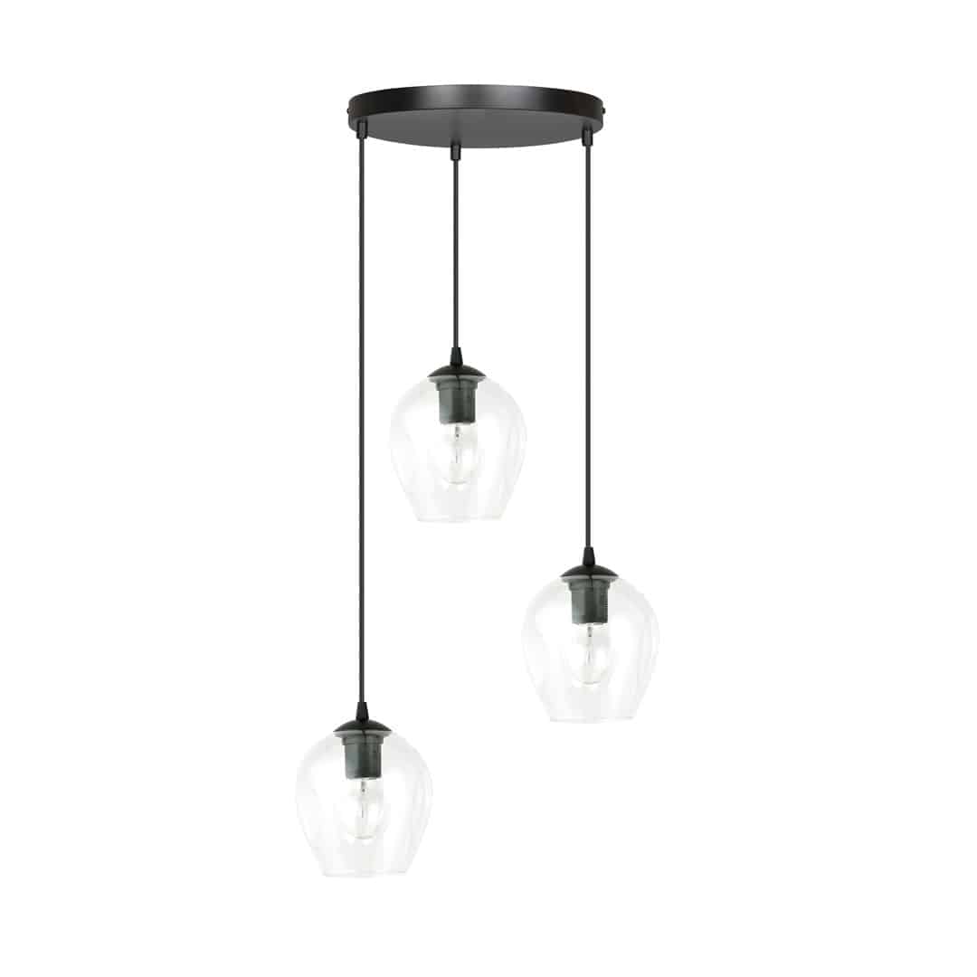 Hanglamp Istar 8211 Zwart 8211 Premium Transparant Glas 8211 3 Lamps Hanglamp Istar 8211 Zwart 8211 Premium Transparant Glas 8211 3 Lamps