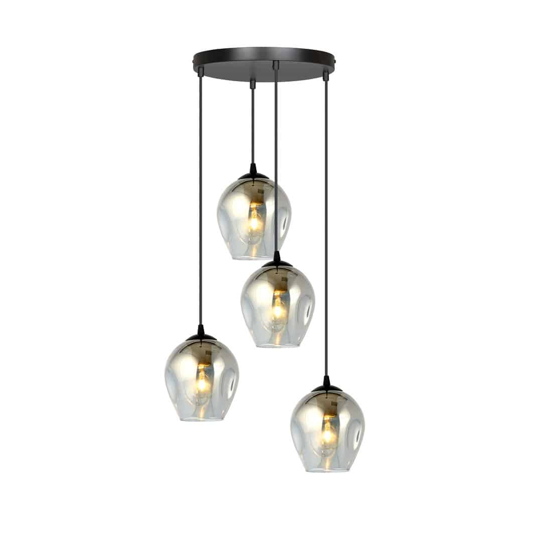 Hanglamp Istar 8211 Zwart Premium Grafiet Glas 8211 4 Lamps Hanglamp Istar 8211 Zwart Premium Grafiet Glas 8211 4 Lamps