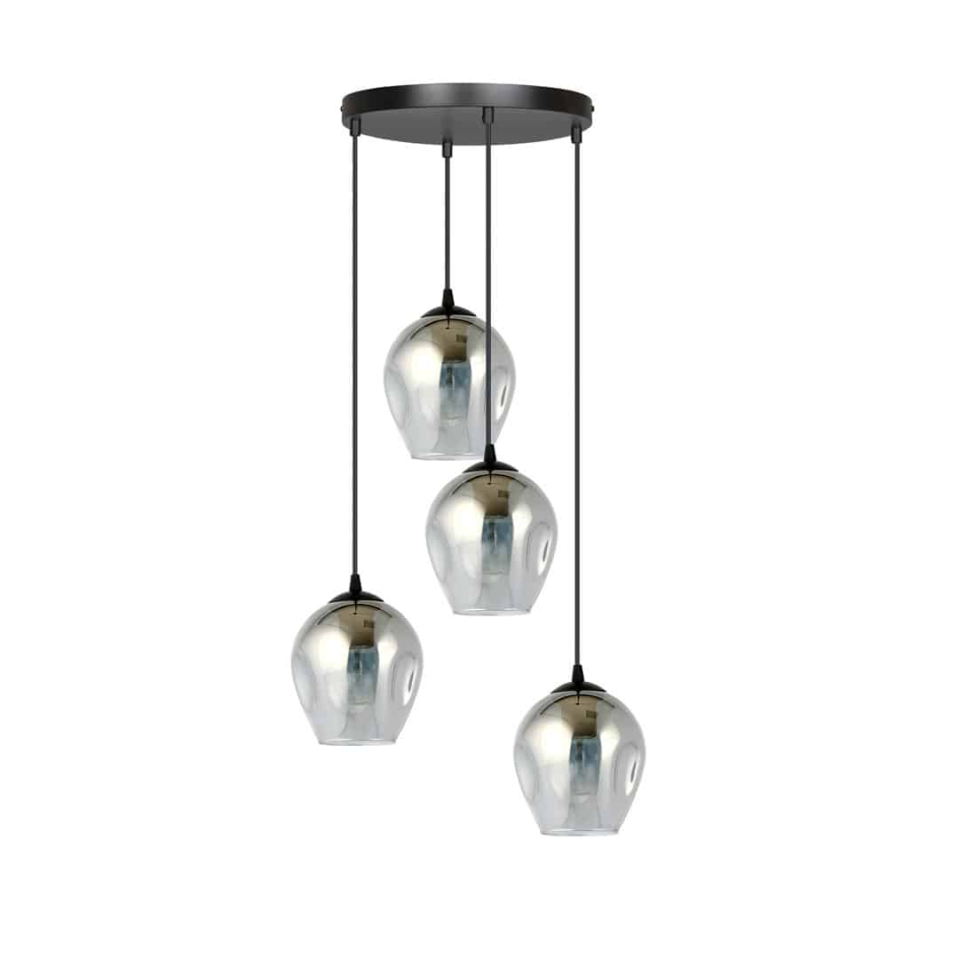 Hanglamp Istar 8211 Zwart Premium Grafiet Glas 8211 4 Lamps Hanglamp Istar 8211 Zwart Premium Grafiet Glas 8211 4 Lamps