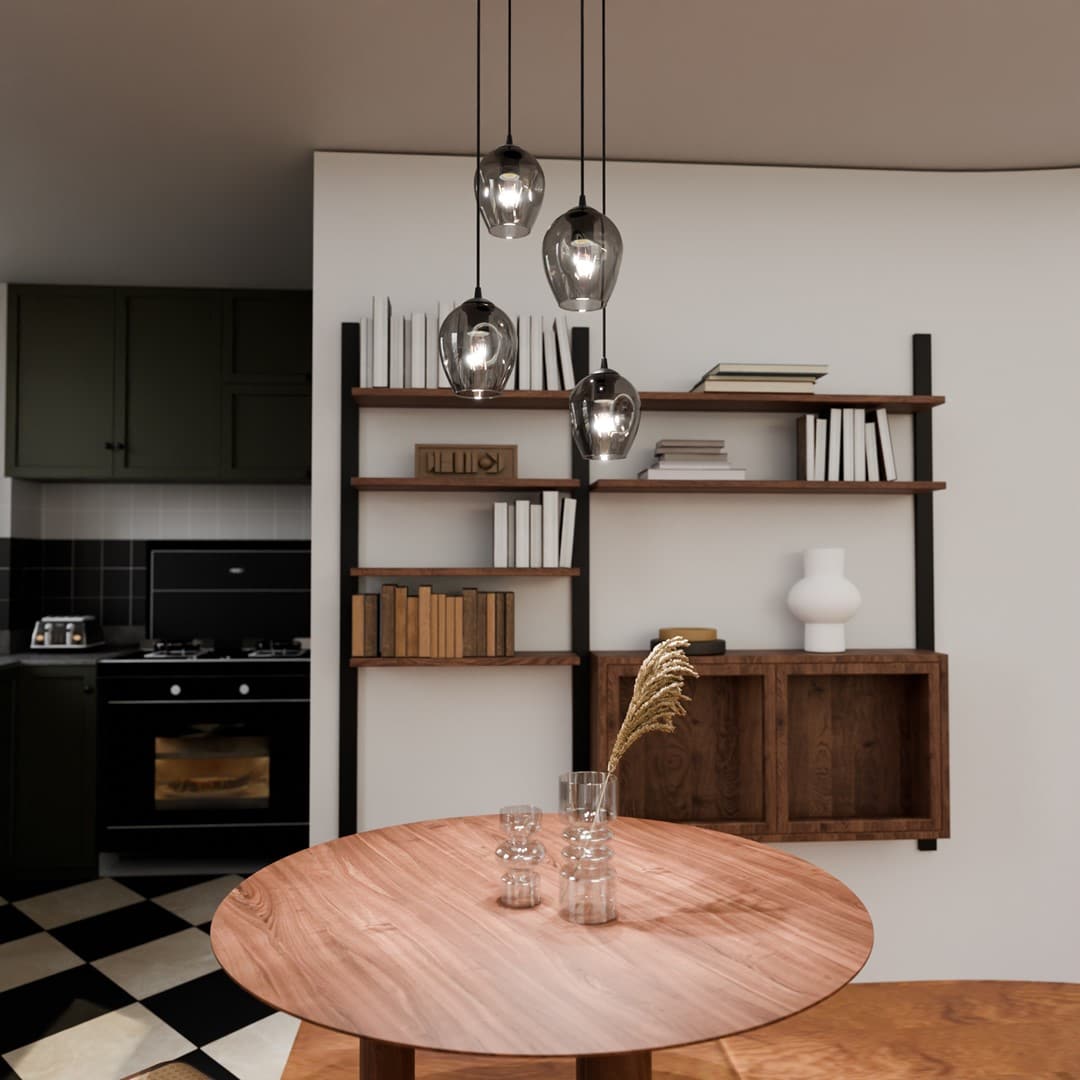 Hanglamp Istar 8211 Zwart Premium Grafiet Glas 8211 4 Lamps Hanglamp Istar 8211 Zwart Premium Grafiet Glas 8211 4 Lamps