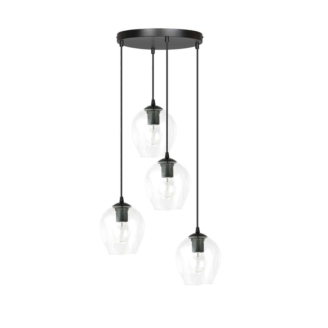 Hanglamp Istar 8211 Zwart Premium Transparant 8211 4 Lamps