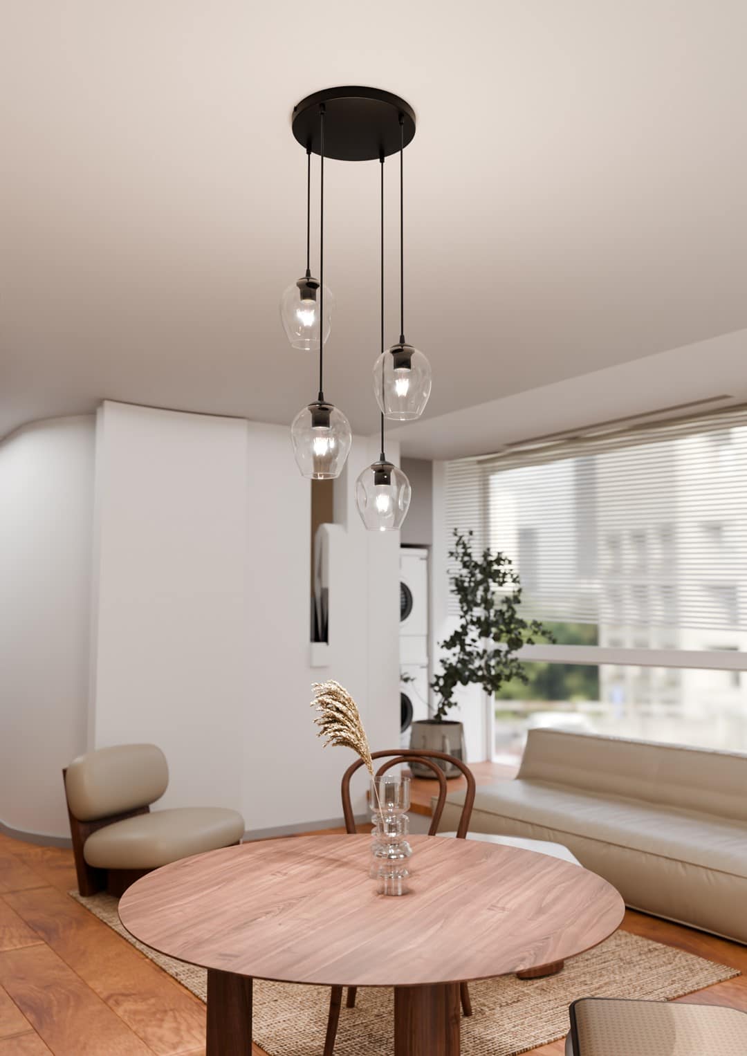 Hanglamp Istar 8211 Zwart Premium Transparant 8211 4 Lamps