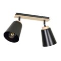 Plafondlamp Atlas - Zwart / Hout - 2 spots