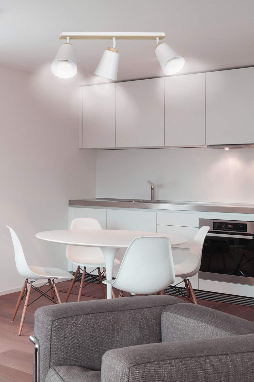 Plafondlamp Atlas 8211 Wit Hout 8211 3 Spots