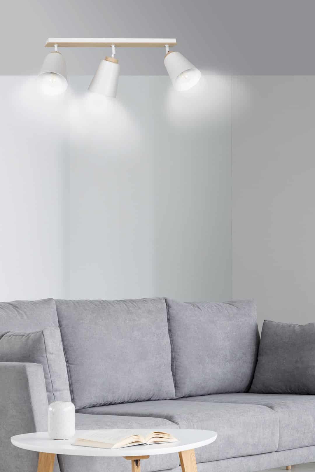 Plafondlamp Atlas 8211 Wit Hout 8211 3 Spots