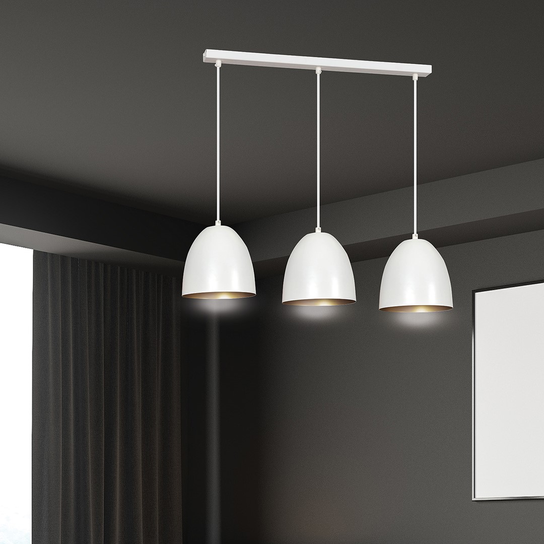 Hanglamp Lenox 8211 Wit Goudkleur Hanglamp Lenox 8211 Wit Goudkleur