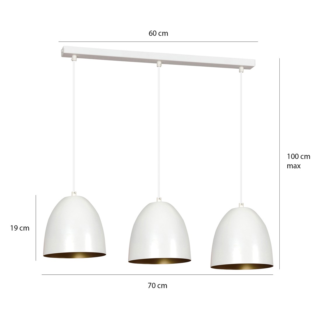 Hanglamp Lenox 8211 Wit Goudkleur Hanglamp Lenox 8211 Wit Goudkleur