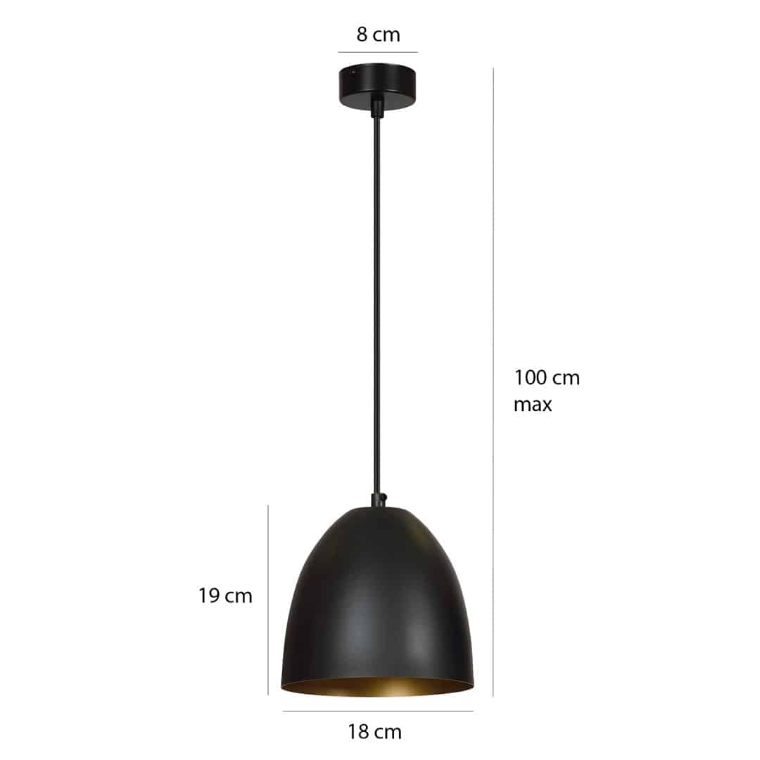 Hanglamp Lenox 8211 Zwart Goudkleur
