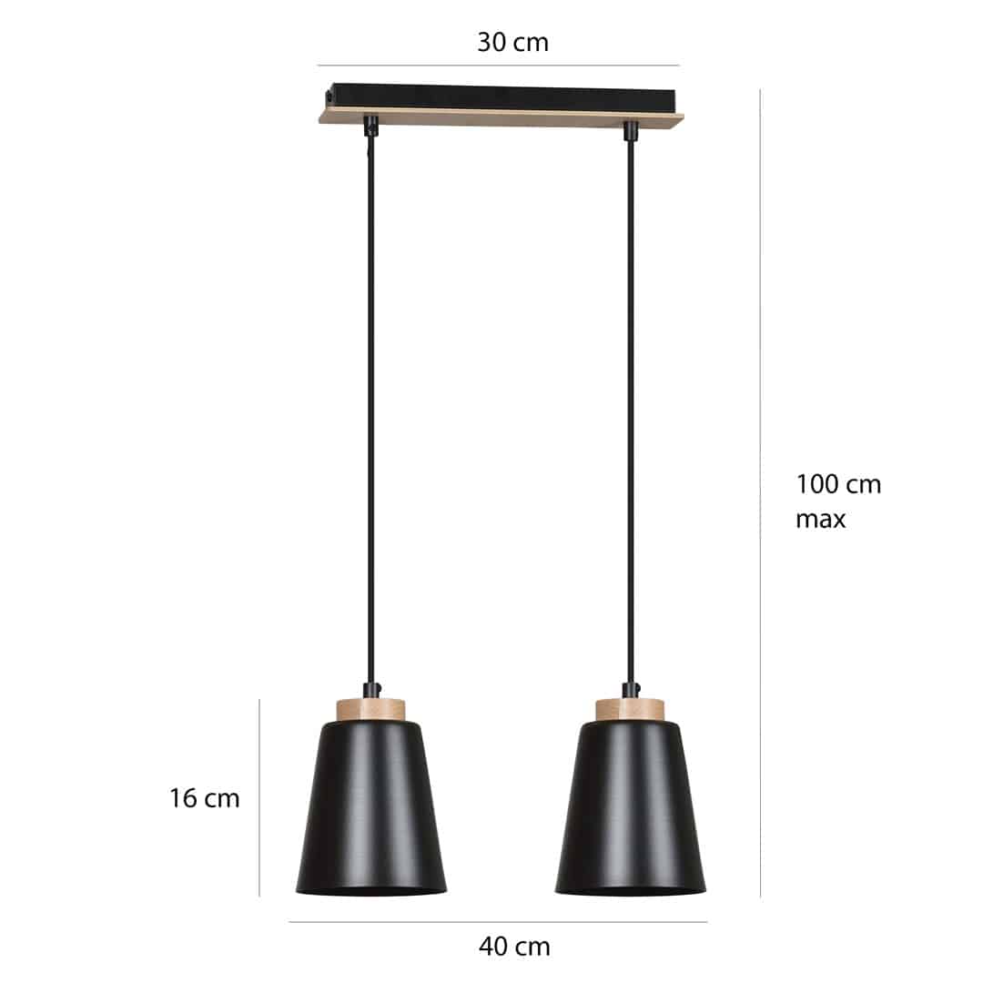 Hanglamp Bolero 8211 Zwart Metaal Hout