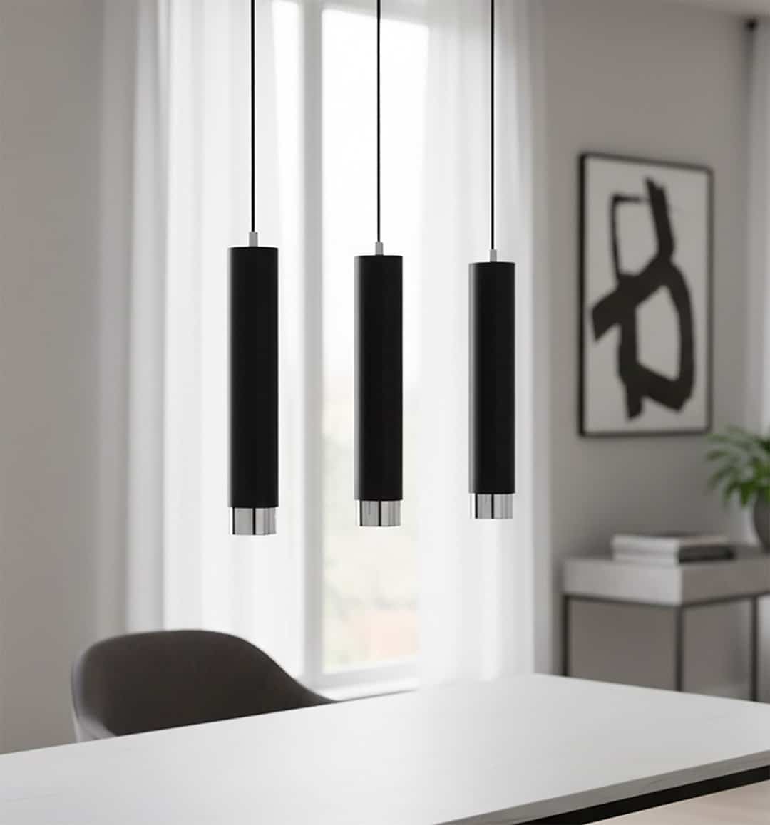 Hanglamp Kibo 8211 Zwart Chroom 8211 3 Lamps