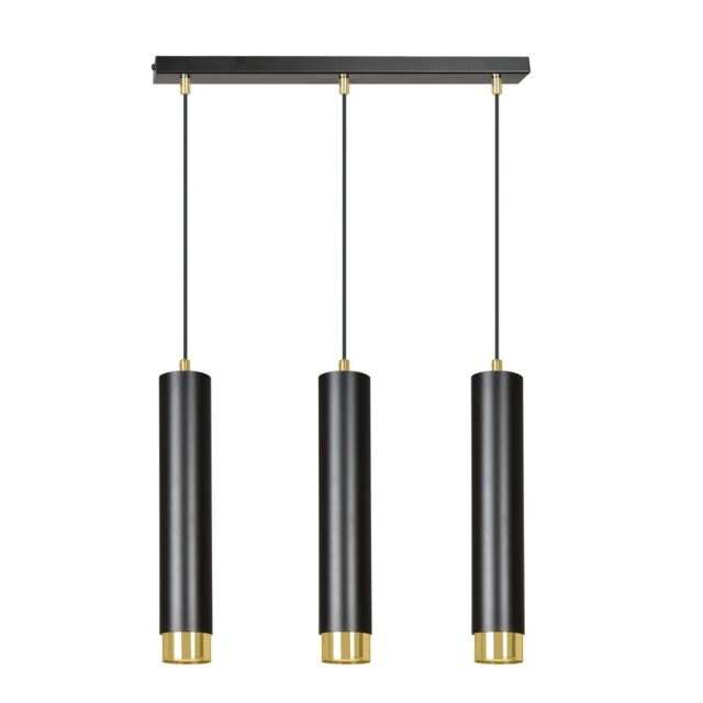 Hanglamp Kibo 8211 Zwart Goudkleur 8211 3 Lamps