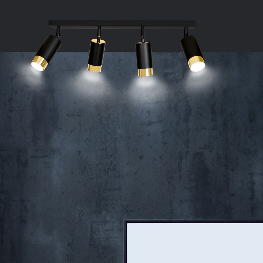 Plafondlamp Hiro 8211 Zwart Goudkleur