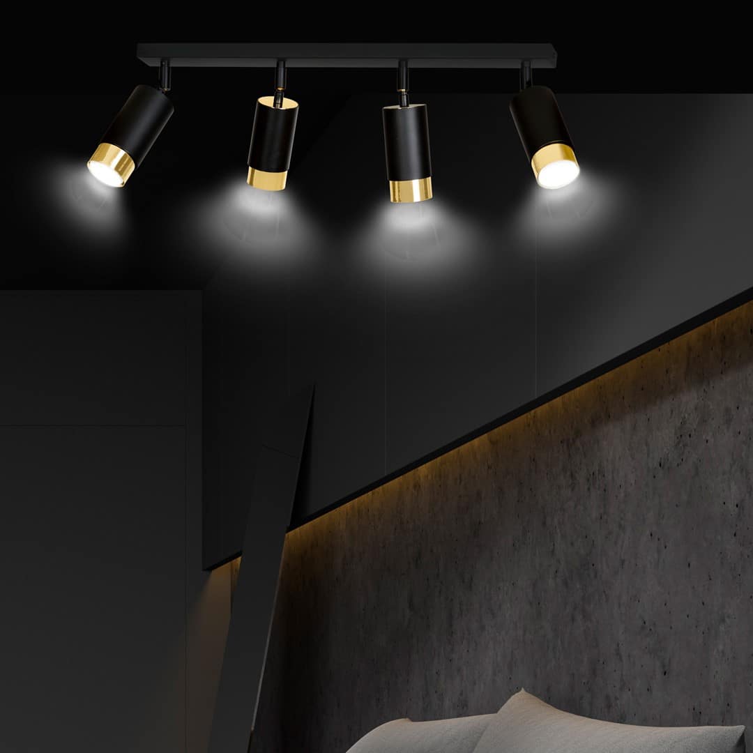 Plafondlamp Hiro 8211 Zwart Goudkleur