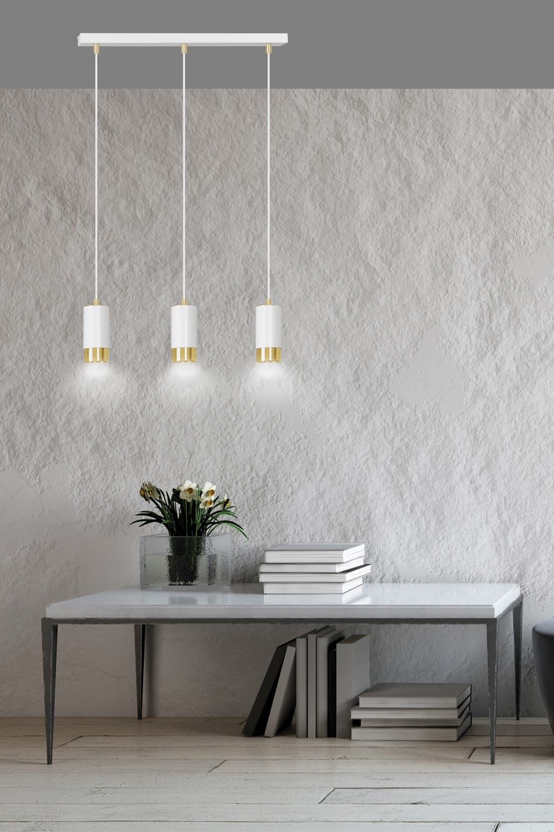 Hanglamp Fumiko 8211 Wit Goudkleur
