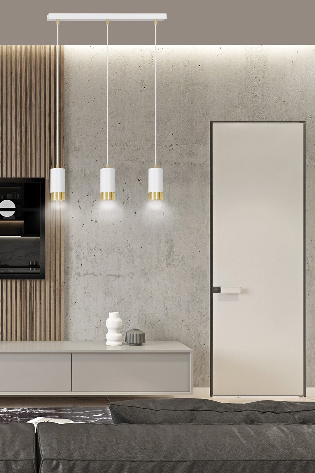 Hanglamp Fumiko 8211 Wit Goudkleur