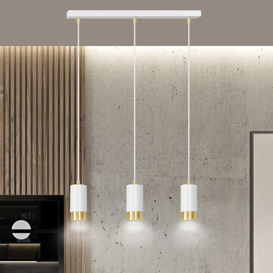 Hanglamp Fumiko 8211 Wit Goudkleur