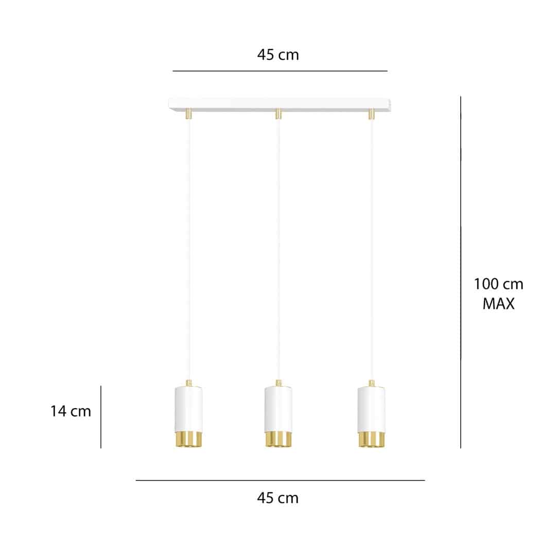 Hanglamp Fumiko 8211 Wit Goudkleur