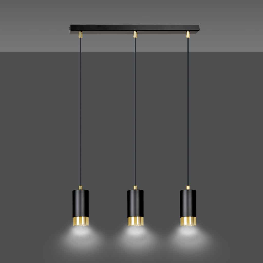 Hanglamp Fumiko 8211 Zwart Goudkleur