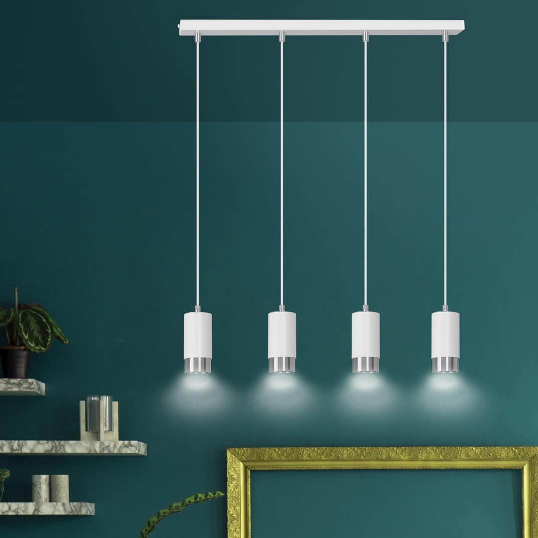 Hanglamp Fumiko 8211 Wit Chroom