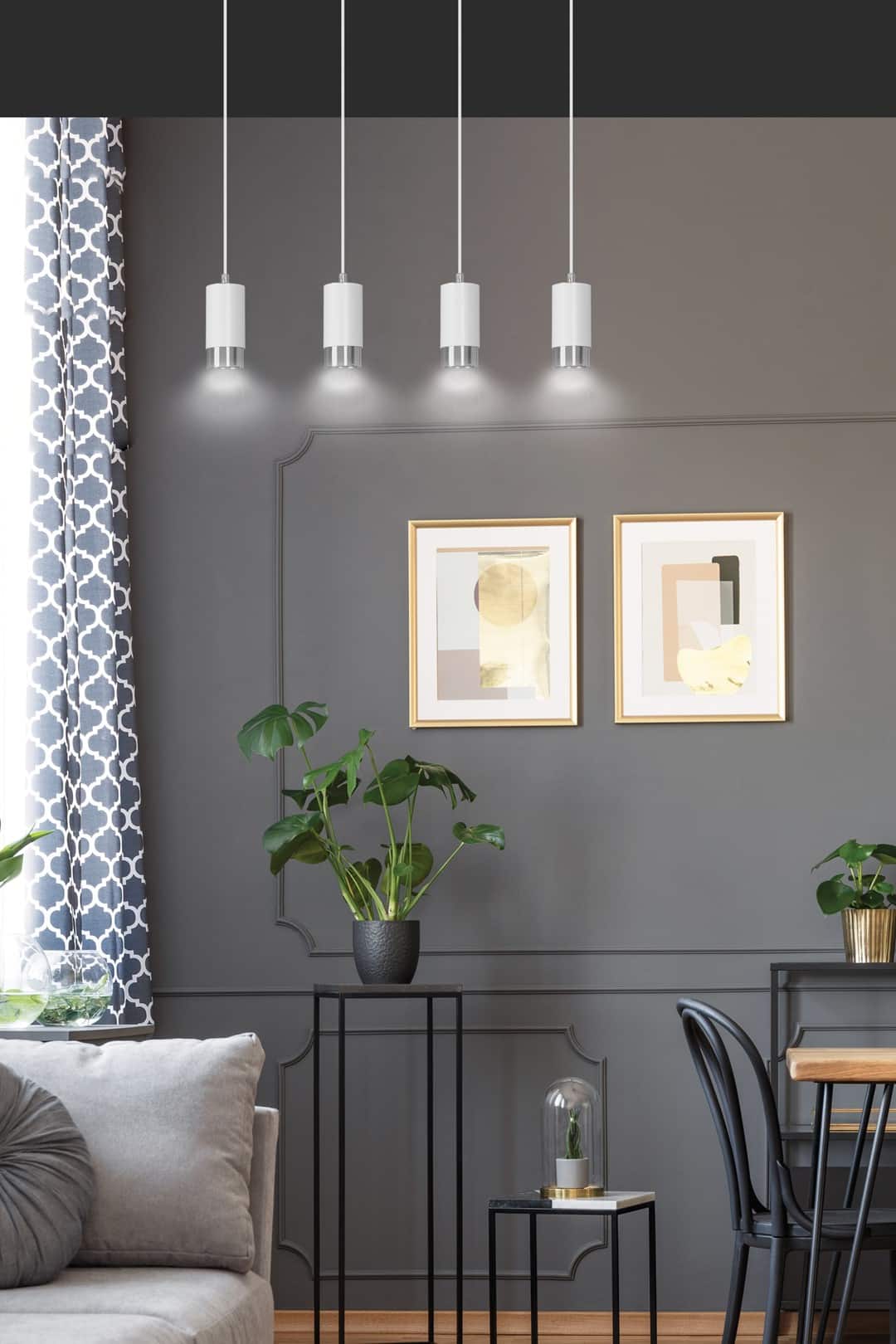 Hanglamp Fumiko 8211 Wit Chroom