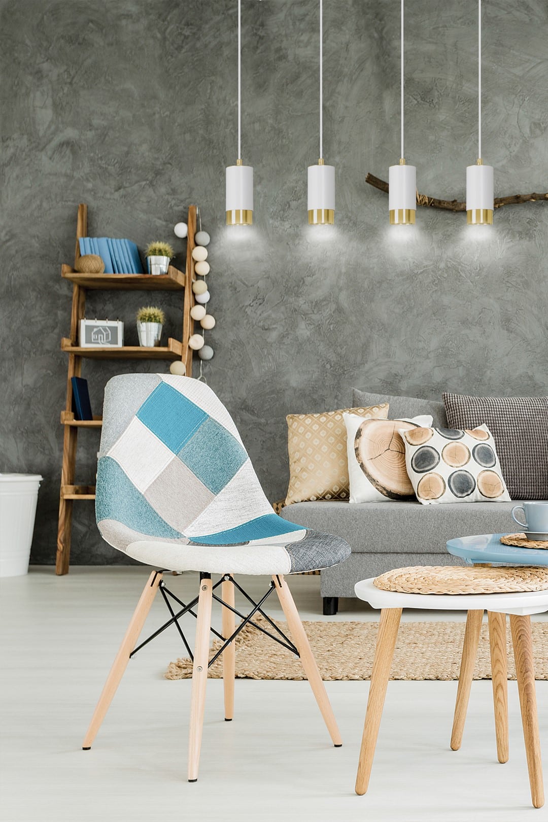 Hanglamp Fumiko 8211 Wit Goudkleur