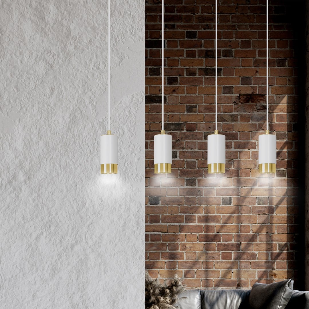 Hanglamp Fumiko 8211 Wit Goudkleur