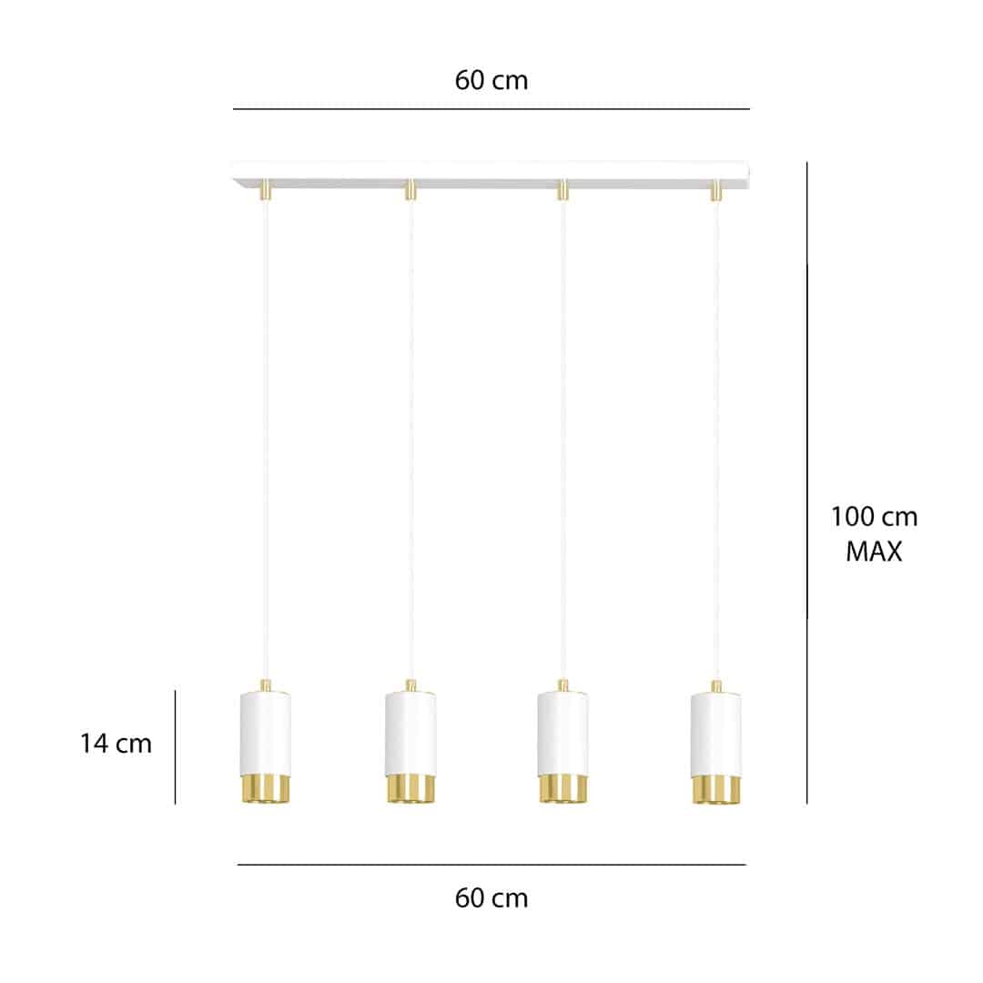 Hanglamp Fumiko 8211 Wit Goudkleur