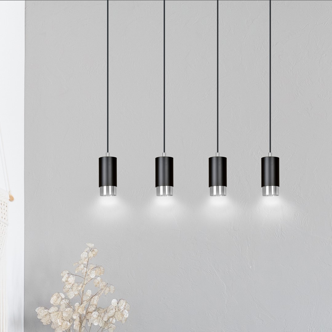 Hanglamp Fumiko 8211 4 Lamps 8211 Zwart Chroom