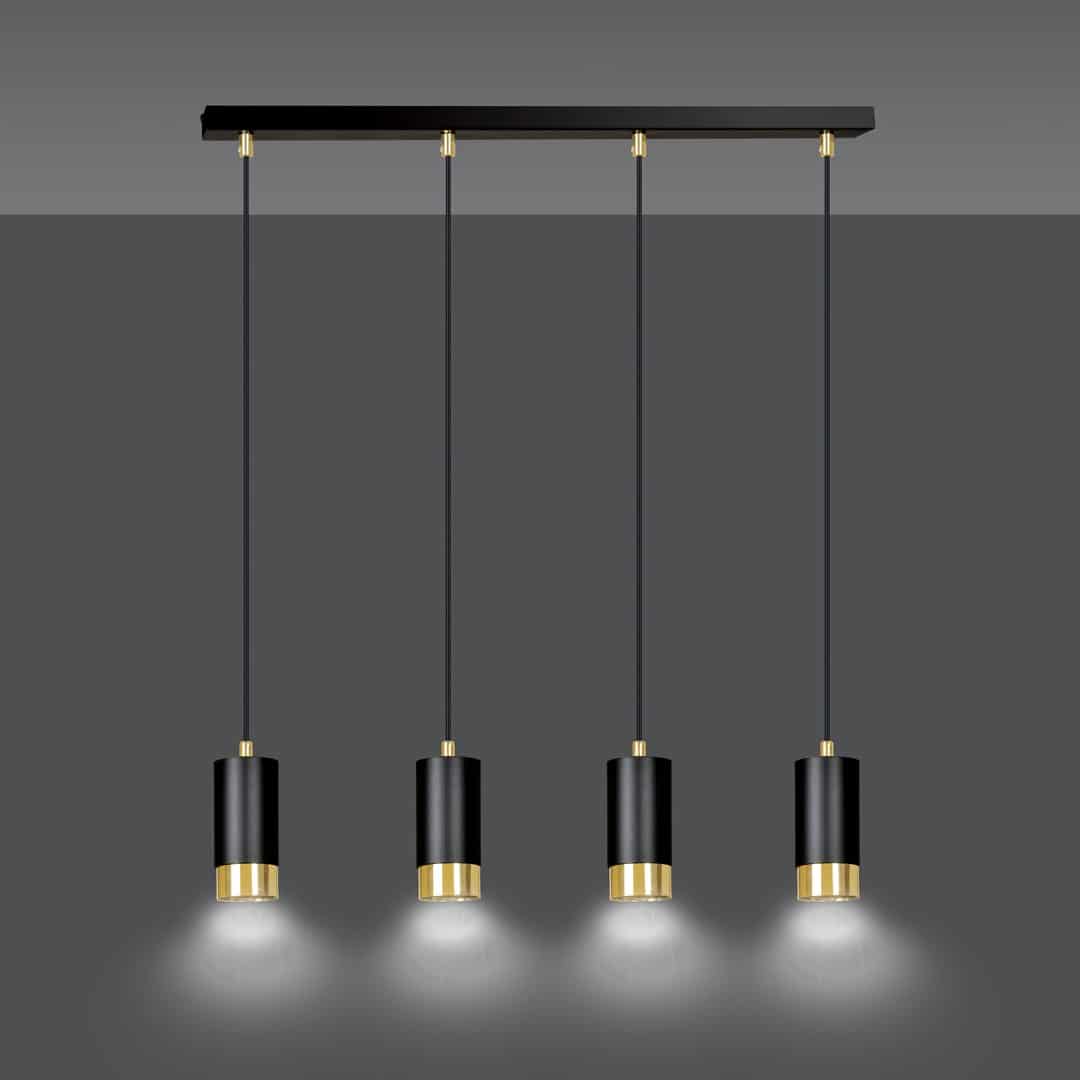 Hanglamp Fumiko 8211 Zwart Goudkleur