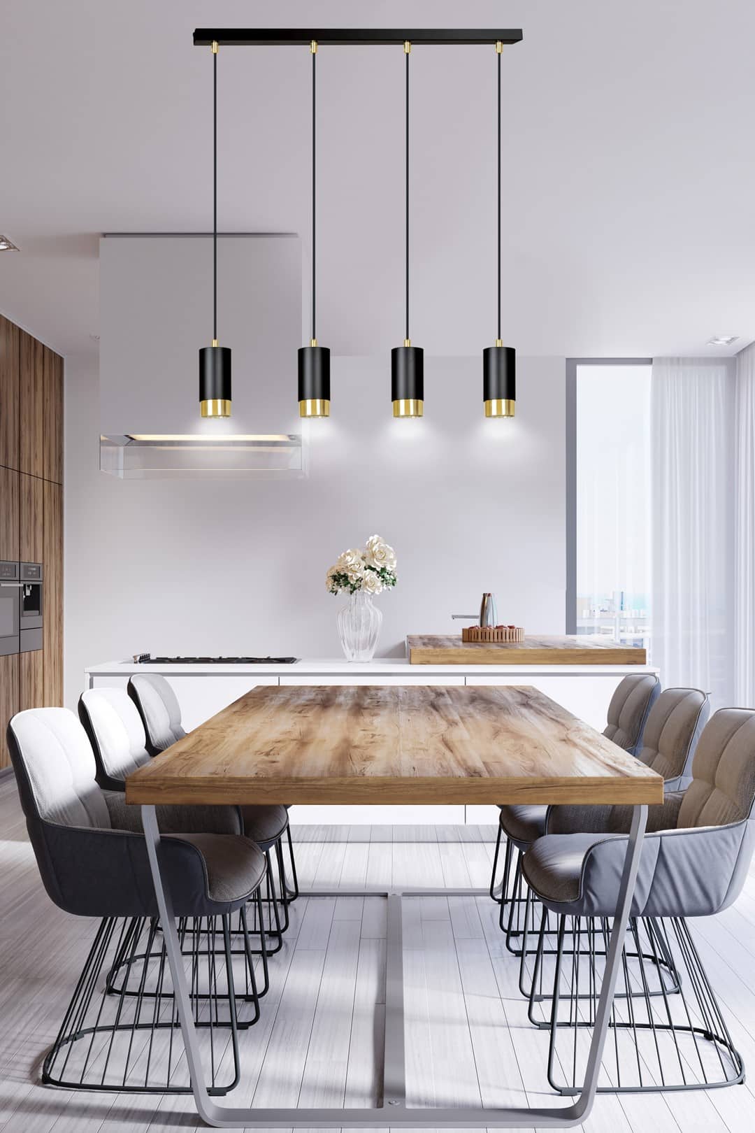 Hanglamp Fumiko 8211 Zwart Goudkleur