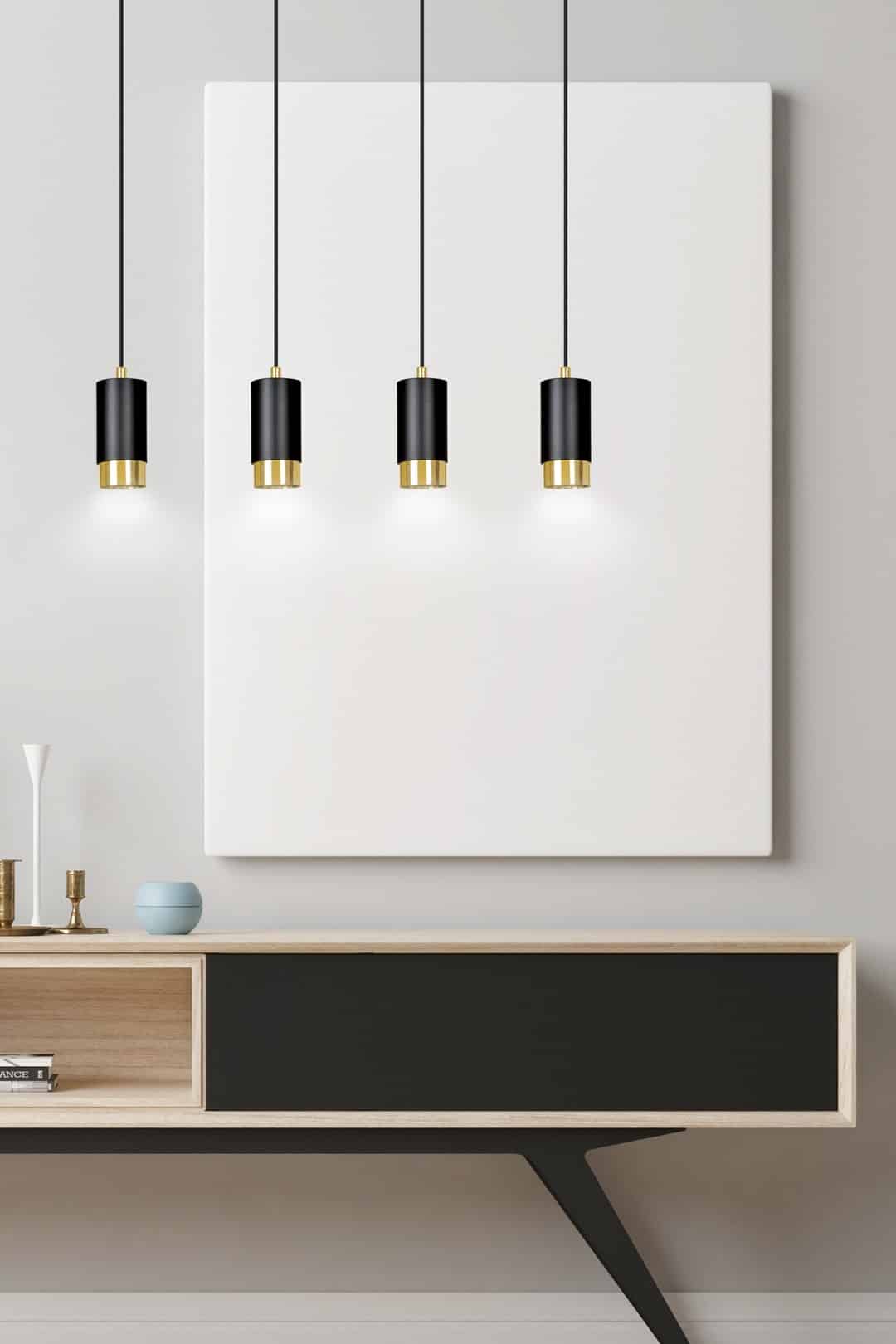 Hanglamp Fumiko 8211 Zwart Goudkleur