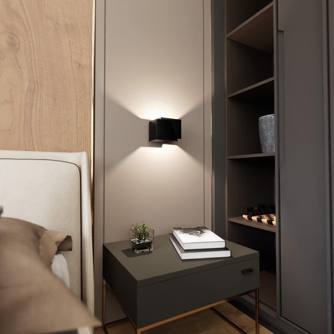 Wandlamp Frost 8211 Mat Zwart Metaal