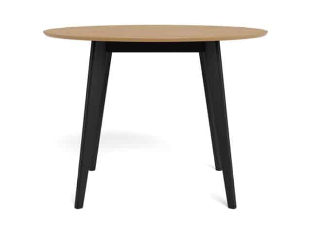 Eetkamertafel Roxby 8211 Eiken Fineer Zwart 8211 Rond 105 Cm