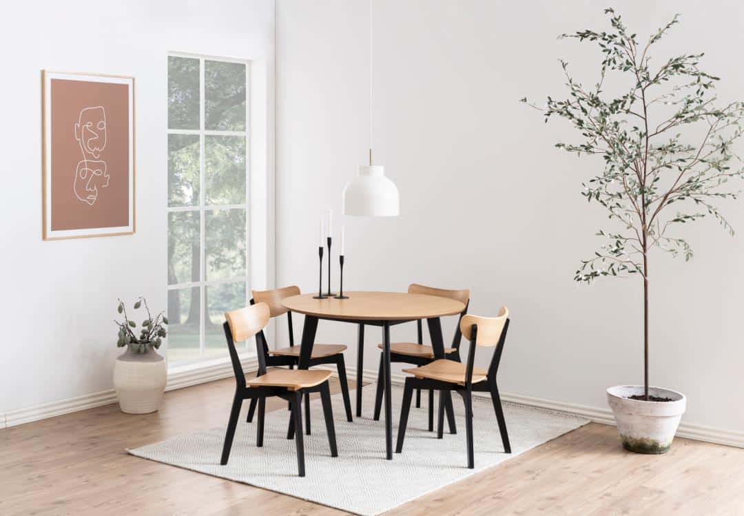 Eetkamertafel Roxby 8211 Eiken Fineer Zwart 8211 Rond 105 Cm Eetkamertafel Roxby 8211 Eiken Fineer Zwart 8211 Rond 105 Cm