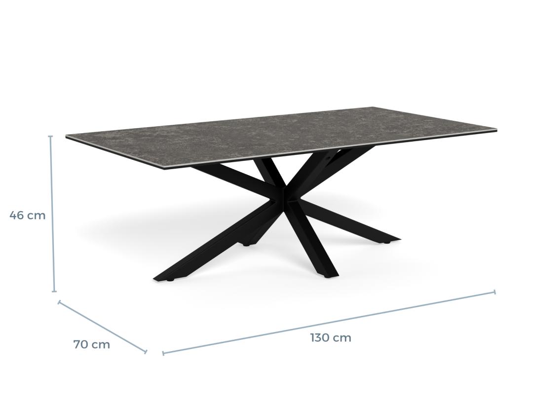 Salontafel Hemel 8211 Zwart Ruw Keramisch Blad 8211 Metaal