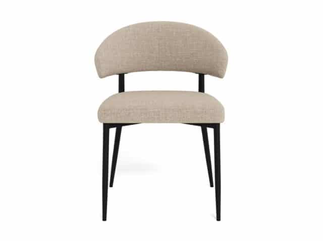 Eetkamerstoel Edina 8211 Stof Basel Lichtgrijs Bruin 8211 Zwart Metaal Minimale Bestelling 2 Stuks