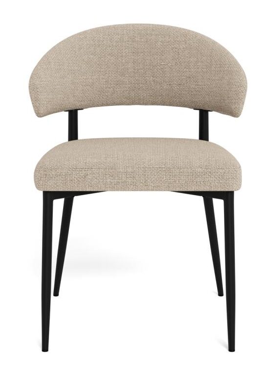 Eetkamerstoel Edina 8211 Stof Basel Lichtgrijs Bruin 8211 Zwart Metaal Minimale Bestelling 2 Stuks