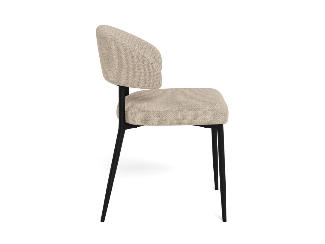 Eetkamerstoel Edina 8211 Stof Basel Lichtgrijs Bruin 8211 Zwart Metaal Minimale Bestelling 2 Stuks