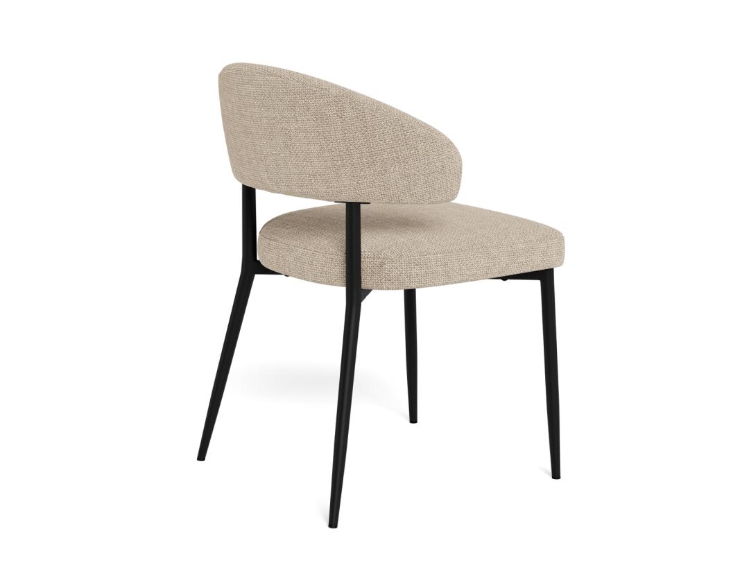 Eetkamerstoel Edina 8211 Stof Basel Lichtgrijs Bruin 8211 Zwart Metaal Minimale Bestelling 2 Stuks