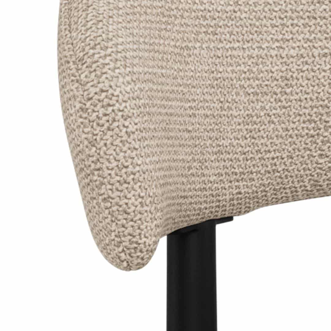 Eetkamerstoel Edina 8211 Stof Basel Lichtgrijs Bruin 8211 Zwart Metaal Minimale Bestelling 2 Stuks