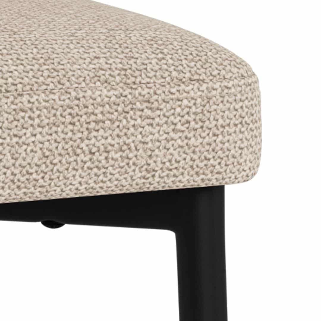 Eetkamerstoel Edina 8211 Stof Basel Lichtgrijs Bruin 8211 Zwart Metaal Minimale Bestelling 2 Stuks