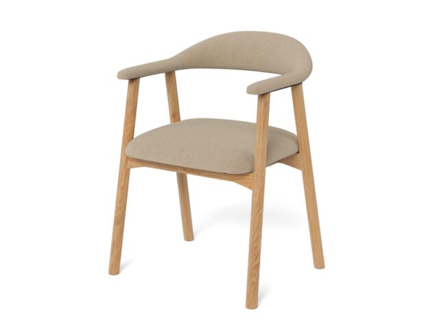 Eetkamerstoel Addi 8211 Stof Danny Beige 8211 Geolied Eikenhout Minimale Bestelling 2 Stuks