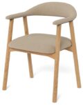 Armstoel Addi - Stof Danny beige - Geolied eikenhout (minimale bestelling 2 stuks)